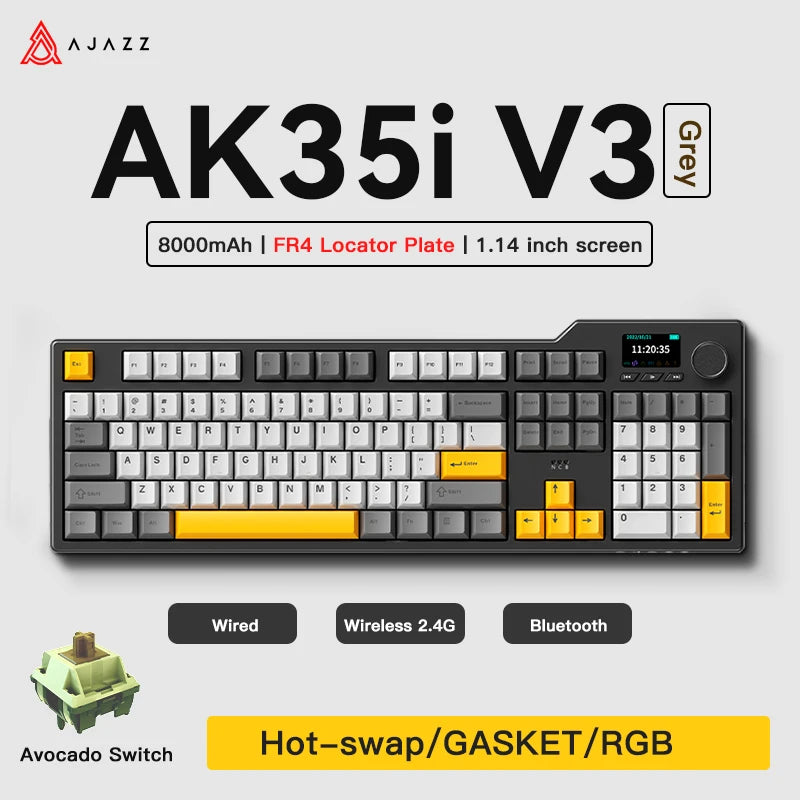Tri Mode Gaming Keyboard With Hot Swap 104 Keys Gasket