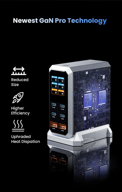 GaN Charger 6 Port USB C PD Desktop RapidChargeProMax - Smarsty