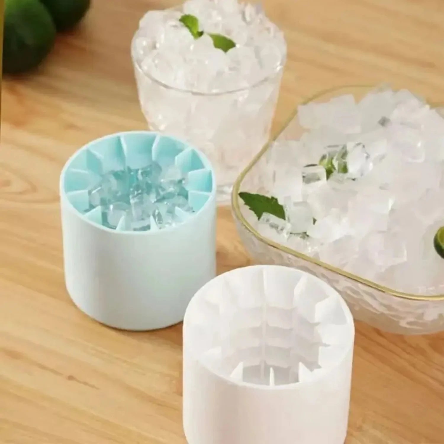 Food grade silicone cylindrical ice tray ice making mold for household kneading, ice storage box, ice cup, quick freezing (small