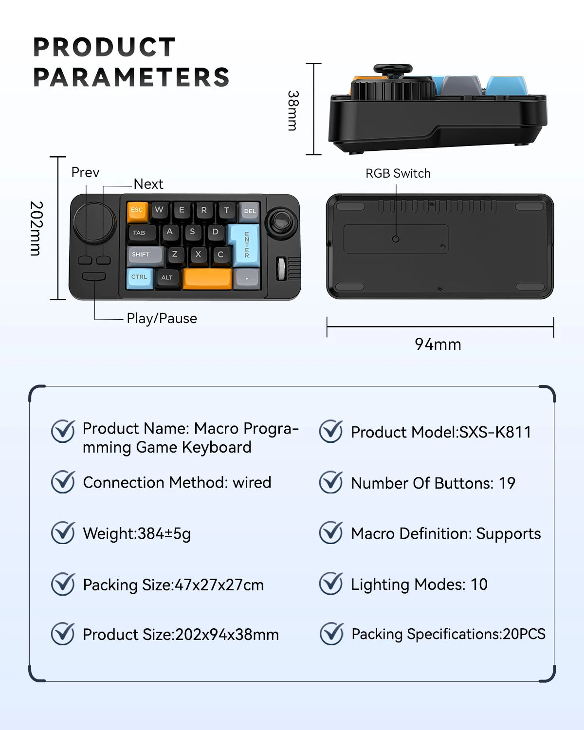 Hot Swap Mechanical Keyboard With Volume Scroll Keypad