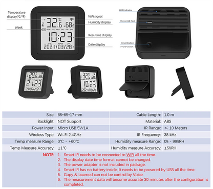 Tuya Smart IR Remote With Temperature Sensor - Smarsty