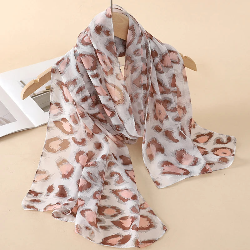 Women Print Chiffon Scarf Lightweight Sunscreen Shawl Wrap - Smarsty