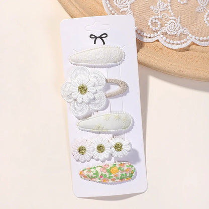 5Pcs Floral Hair Clips Set for Girls - Smarsty