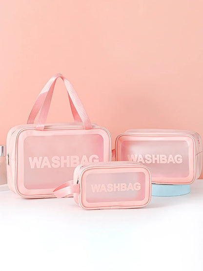 Semi Transparent PVC Makeup And Toiletries Bag With Capacity - Smarsty