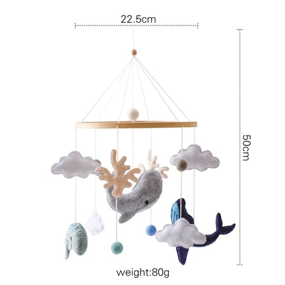 Baby Crib Mobile Bed Bell Rattle Toys Wooden Crochet Stars Pendant Bed Bell Toys Newborn Comfort Crib Bracket Hanging Toys Gifts by Smarsty