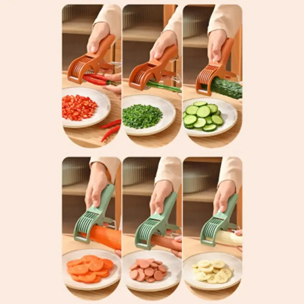 Manual Salad Chopper Stainless Steel Blades Safe Finger Guard For Fruit Vegetables Salad Kitchen Camping Portable Slicer Tool
