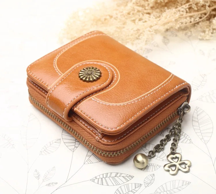 Women Wallets and Purses PU Leather Money Bag Female Short Hasp Purse Small Coin Card Holders Blue Red Clutch New Women Wallet - Smarsty