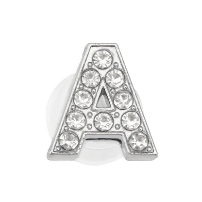 1PC Shoe Charms Glitter Rhinestone Letter Crystal Alphabet Shoes Charm Decorations Jewelry Slider Bracelet Wristbands Accessorie