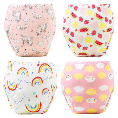 4PCS Baby Waterproof Diapers Pee Shorts Underwears Reusable Soft Ecological Cotton Toddler Potty Training Pants For Boys Girls