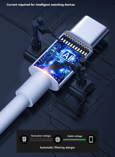 3PCS PD 100W USB C to USB Type C Cable Fast Charge Data Cable For Iphone 15 15Pro Huawei Samsung Xiaomi Data Line White 1M 2M - Smarsty