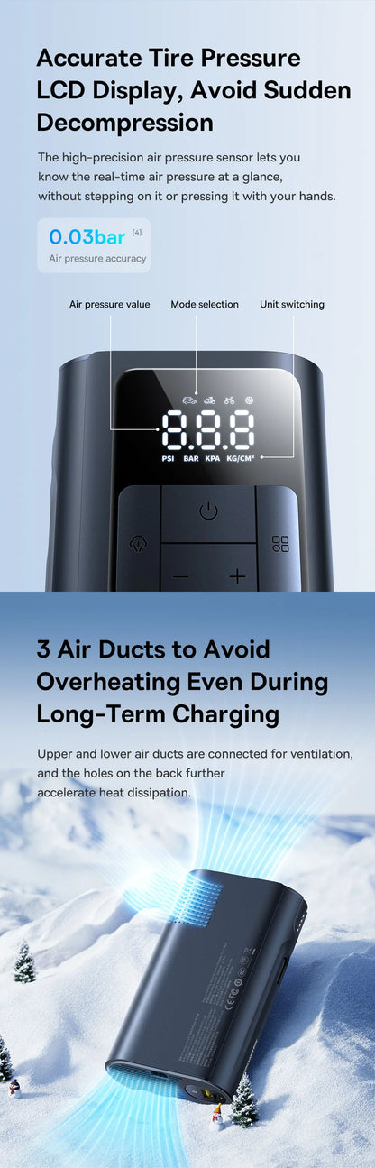 Wired And Wireless Car Air Pump 2in1 Portable Inflator - Smarsty