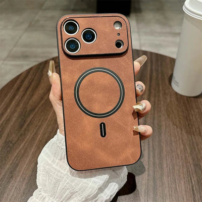For Magsafe Leather Shockproof Phone Cases For iPhone 17 16 15 14 13 12 11 Pro Max 16e Plus Air Magnetic Wireless Charge Cover - Smarsty