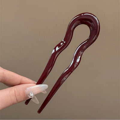 Fashion U-Shaped Tortoiseshell Hair Fork for Women - Smarsty