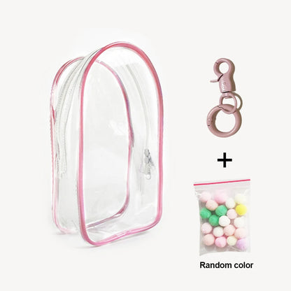 Colorful Transparent Protector Case Organizer Box for 17cm Labubu V3 Dolls Outdoor Display Bag With Keychain Doll Accessories by Smarsty
