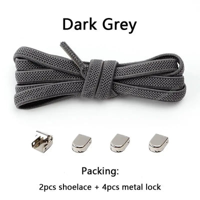 No tie Shoe laces Elastic laces Sneakers Flat Shoelaces without ties Quick Shoelace for Shoes Kids Adult One Size fits All Shoes - Smarsty