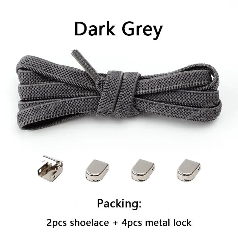 No tie Shoe laces Elastic laces Sneakers Flat Shoelaces without ties Quick Shoelace for Shoes Kids Adult One Size fits All Shoes - Smarsty