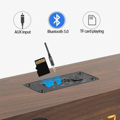 Rechargeable Wooden Alarm Clock with Bluetooth Speaker - Smarsty