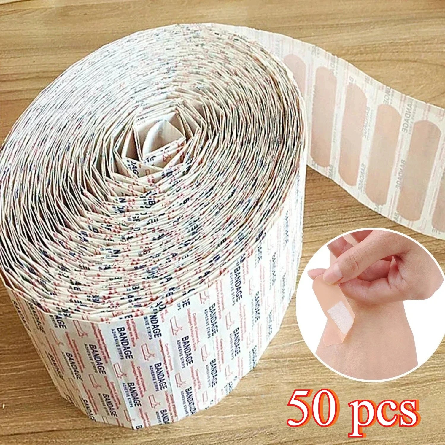 50/100Pcs Waterproof Breathable Cushion Adhesive Plaster Wound Hemostasis Sticker Band First Aid Medical Gauze Bandage band,aids - Smarsty