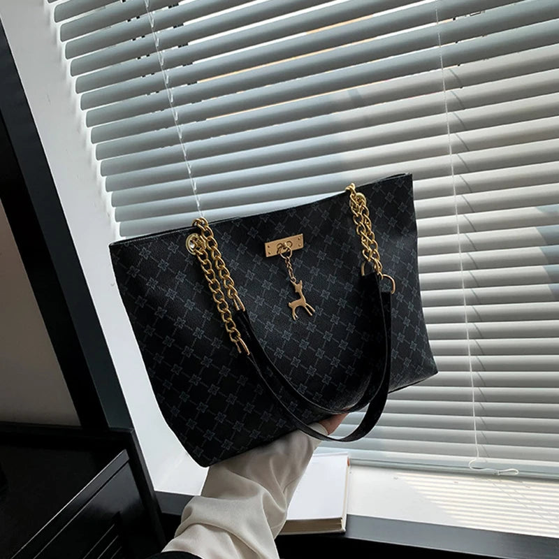 Soft Leather Tote Bag For Women With Hanging Accessories - Smarsty