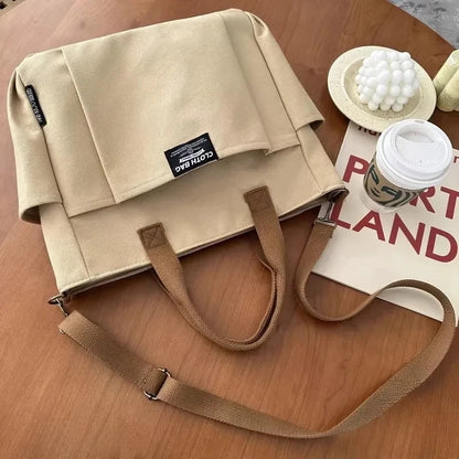 Urban Minimalist Canvas Tote Bag Large Capacity Crossbody - Smarsty