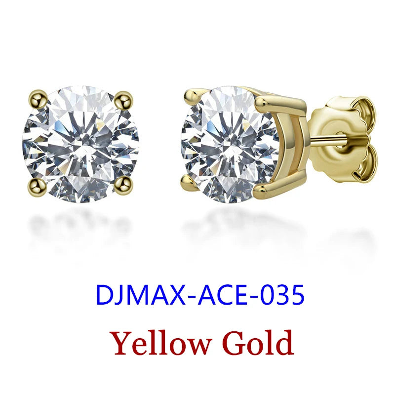 Moissanite Studs 0.5 To 2Ct Sterling Silver Screw Back - Smarsty