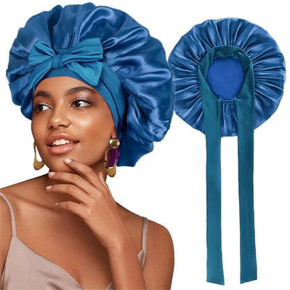 Adjustable Satin Sleeping Hat Elastic Tie For Hair Care - Smarsty