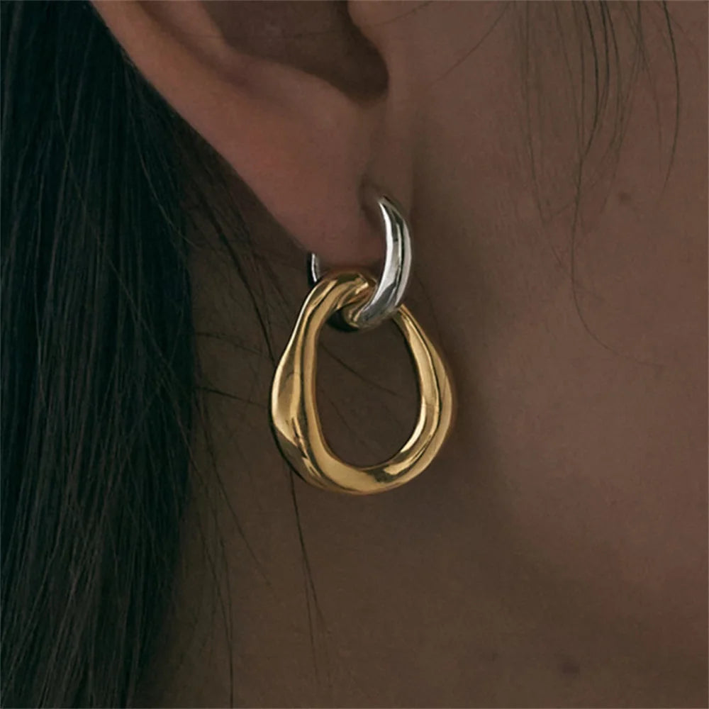 Geometric Alloy Drop Earrings for Women - Trendy Fashion Accessory - Smarsty