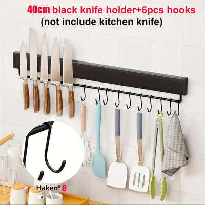 40CM 50CM Stainless Steel Knife Stand Magnetic Knife Holder Wall Block Storage Rack for Knives Kitchen Accessories Organizer by Smarsty