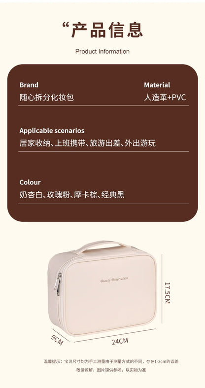 New Women's Cosmetic Bag Portable Storage Bag Large Capacity Luxury makeup bag travel organizer Essentials Toiletry Bag - Smarsty