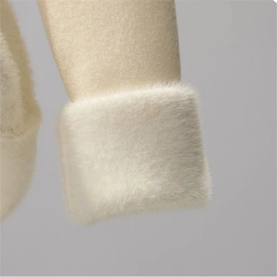 Turtleneck Winter Sweater Women Elegant Thicken Velvet Lined Warm Sueter Knitted Pullover Slim Tops Jersey Knitwear Jumper New - Smarsty
