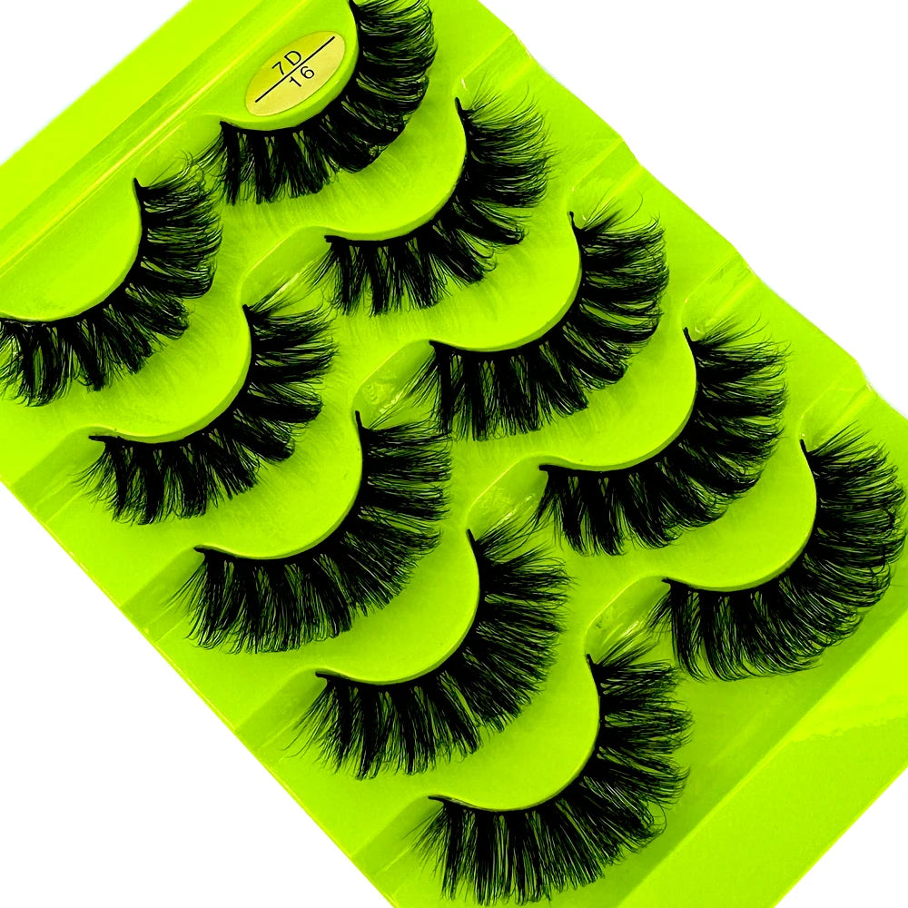 3D Natural Cat Eye False Eyelashes Fluffy Soft 5 Pairs - Smarsty
