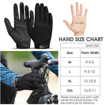 West Biking Full Finger Cycling Gloves Non Slip Silicone Palm - Smarsty