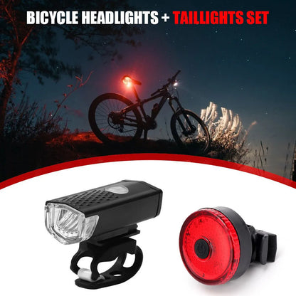 Cycling LED Lantern Bicycle Front Rear Light Set Bike USB Charge Headlight Light MTB Waterproof Taillight Bike Parts Accessories