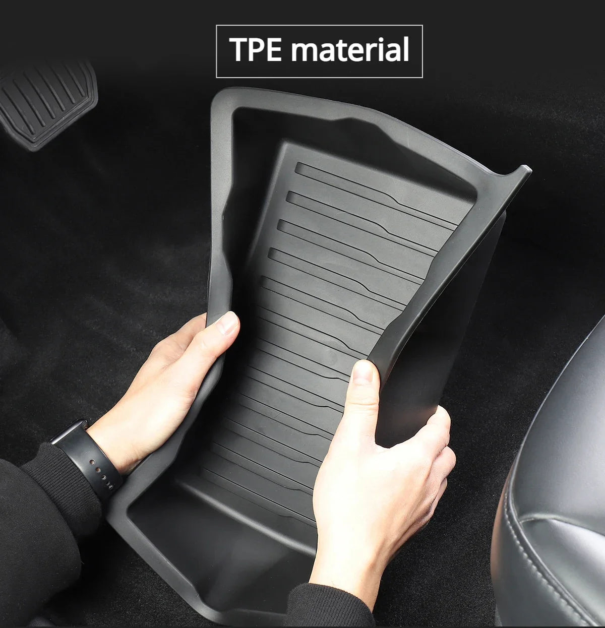 Underseat Storage Box for Tesla Model Y 2021-2024 Seats Drawer TPE Hidden Storage Tray Push Pull Car Organizer Car Accessories - Smarsty