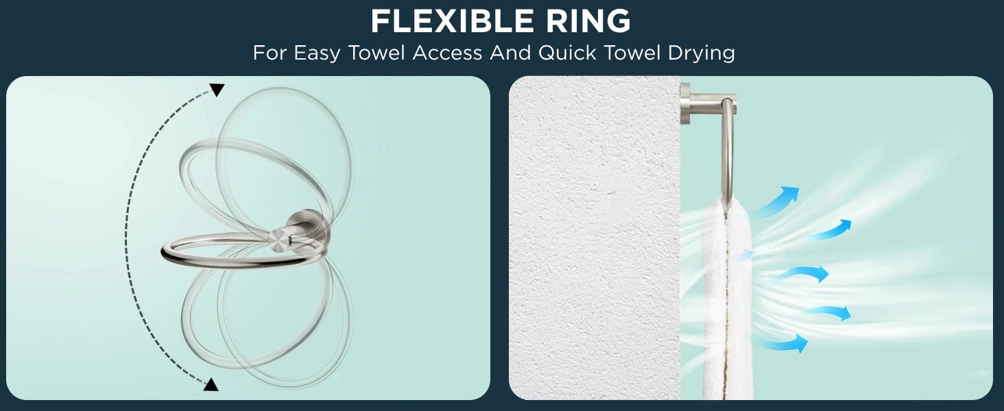 Modern Stainless Steel Towel Ring for Easy Storage - Smarsty