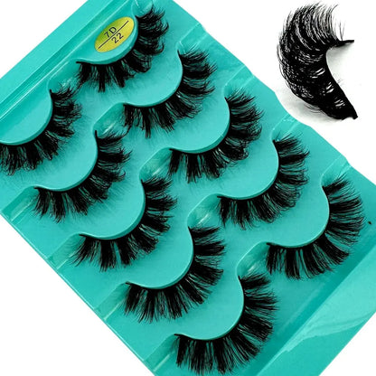 3D Natural Cat Eye False Eyelashes Fluffy Soft 5 Pairs - Smarsty