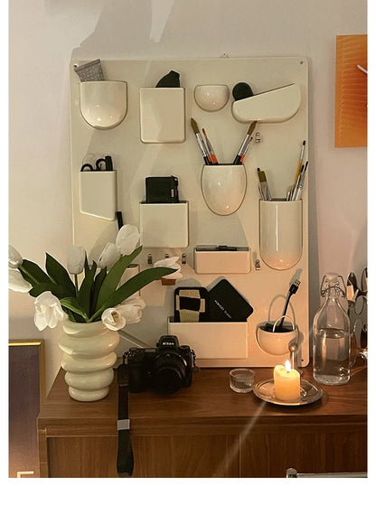 Wall-mounted Storage Rack with Hooks for Office, Kitchen and Workshop Children's Room Organizer with Adjustable Shelves by Smarsty