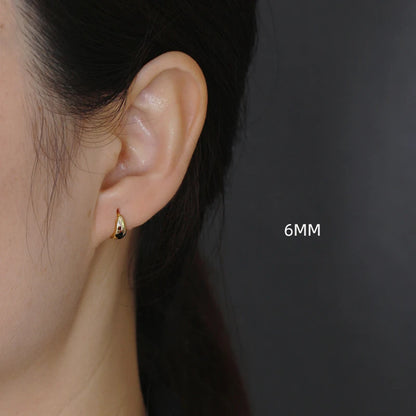 925 Sterling Silver Wide Gothic Huggies Hoop Earrings - Smarsty