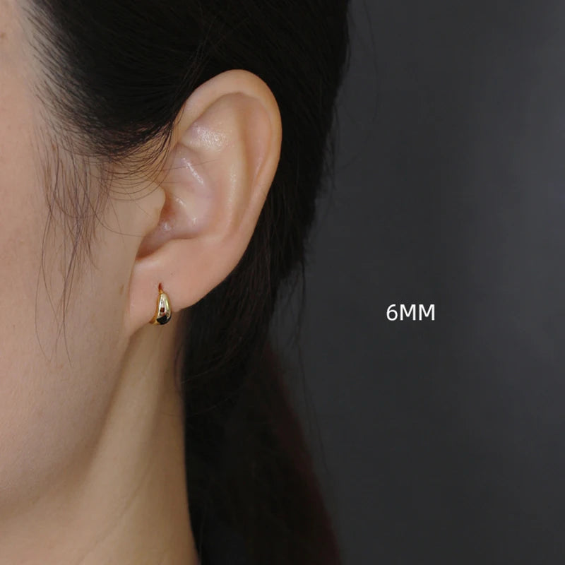 925 Sterling Silver Wide Gothic Huggies Hoop Earrings - Smarsty