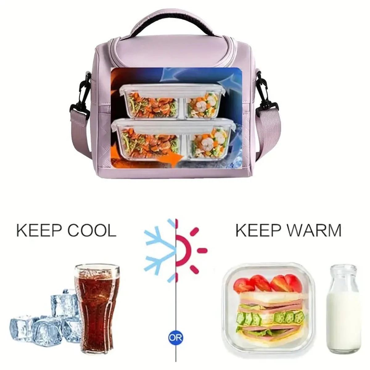 Insulated Lunch Bag With Padded Shoulder Strap For Work - Smarsty