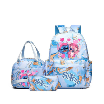 Cartoon Print Kids Backpack Set Large Capacity Lunch Bag - Smarsty