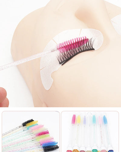 10 Pcs Tube Eyelash Brushes with Gold Keychain Convenience - Smarsty