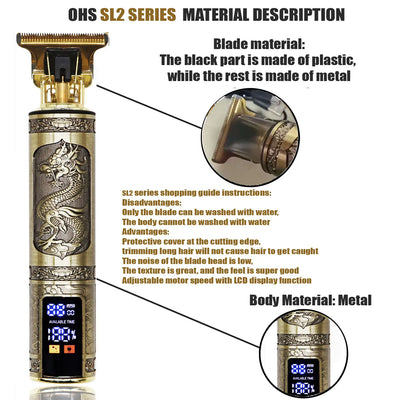 T9 Hair Clipper Repair Beard Shaving Body Hair Trimmer Clippers Electric Machine Men Haircut Machine 0mm Barber Shaver - Smarsty
