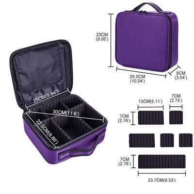New Makeup Bag for Women Travel Waterproof Necessary Beauty Brush Embroidery Tool Storage Cosmetic Case Professional Makeup Box - Smarsty