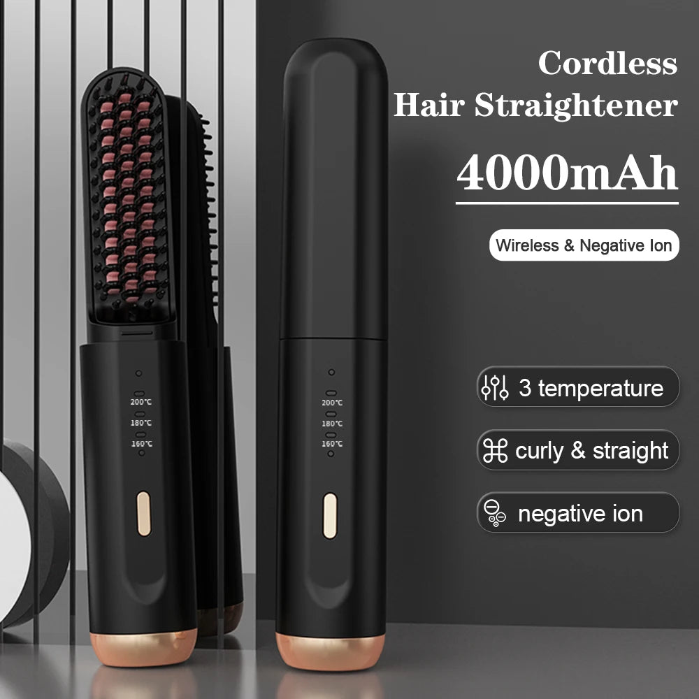 Cordless Beard Straightener Brush for Fast Styling - Smarsty