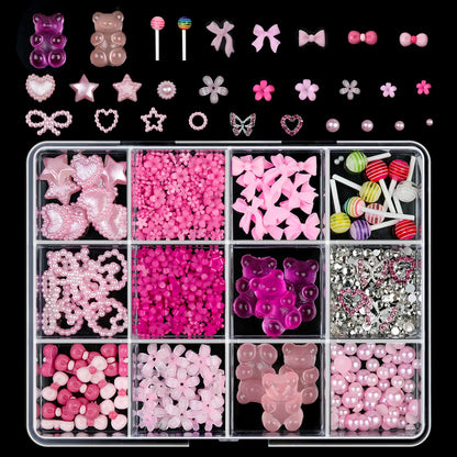 3D Mixed Pearl Heart Nail Charms for DIY Art - Smarsty