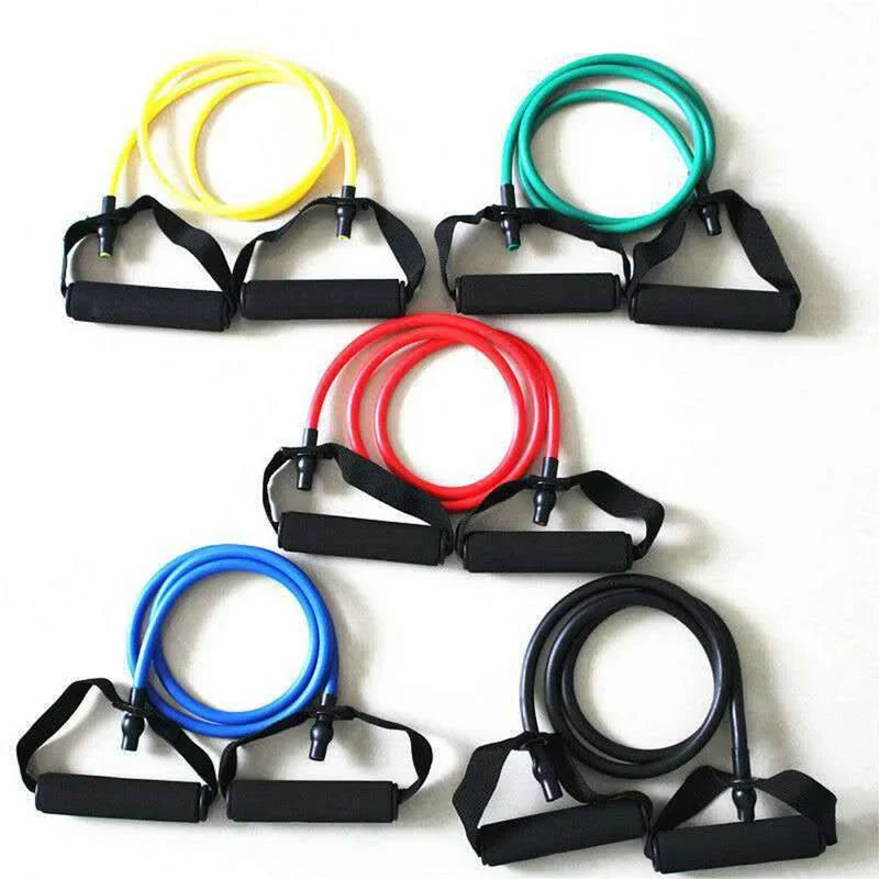5 Levels  Elastic Band With Handles Yoga Pull Rope Elastic Gym Fitness Exercise Tube Band For Home Workouts Strength Training