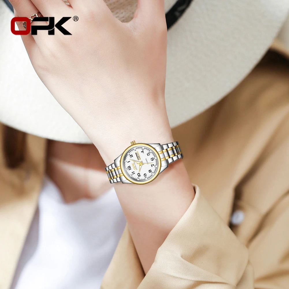 Luxury Waterproof Quartz Watch For Women Stainless Steel Strap - Smarsty