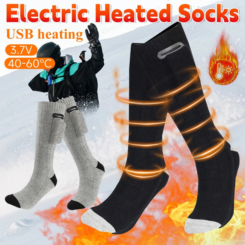 Electric Heating Socks 3 Mode Rechargeable Anti-Cold Thermal Heated Foot Warmer For Outdoor Camping Ski Sport Winter(no battery)