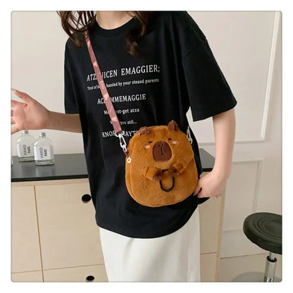 Capybara Plush Shoulder Bag Large Capacity Unisex Spacious - Smarsty